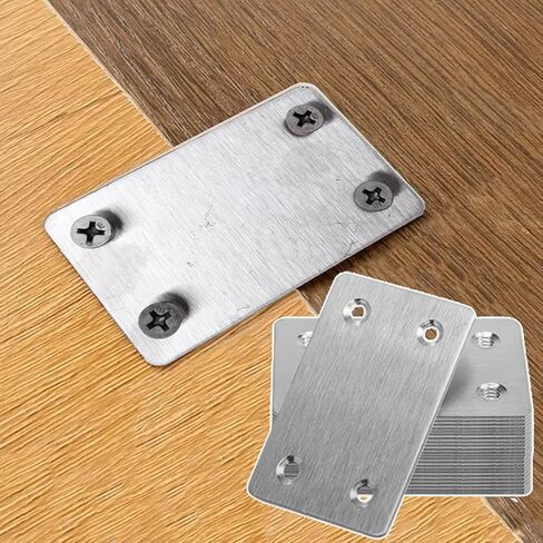 Pack of 5 Flat Metal Straight Brace Bracket 0.06inch Thickness Metal Flat Straight Mending Plates Fixing Corner Brace with 20 Screws (6x3.8cm) in Saudi Arabia