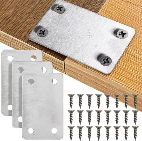 Pack of 5 Flat Metal Straight Brace Bracket 0.06inch Thickness Metal Flat Straight Mending Plates Fixing Corner Brace with 20 Screws (6x3.8cm) in Saudi Arabia
