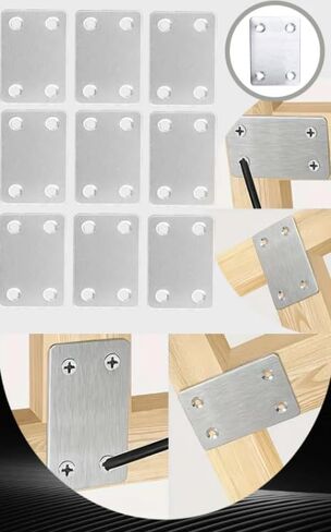 Pack of 5 Flat Metal Straight Brace Bracket 0.06inch Thickness Metal Flat Straight Mending Plates Fixing Corner Brace with 20 Screws (6x3.8cm) in Saudi Arabia