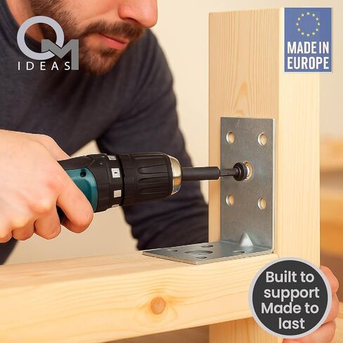 10 Pack Angle Brackets (1.97" x 1.97" x 1.38") Heavy Duty Corner Sleeper Bracket with Beading Timber Wood Metal Joining Fixing L Galvanised Steel Sheet Connector in Kuwait