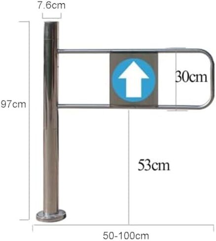 بوابة أمان معدنية عالمية متينة لمحلات السوبر ماركت والمستودعات - بوابة مدخل المكتبة ذات الإغلاق التلقائي، فضي -l-60x97cm in Kuwait