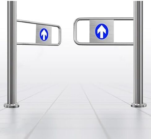 أبواب نصف متأرجحة أوتوماتيكية من الفولاذ المقاوم للصدأ - بوابة أمان متينة للإغلاق بزاوية 90 درجة لمحلات السوبر ماركت ومراكز التسوق والملاعب، بعرض فضي 59 بوصة (150 سم) in Kuwait