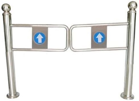 Automatic Closing Safety Gate for Supermarkets, Warehouses & Libraries - Metal Swing Door for Store Entrances, Universal Half Door, Silver-130x105cm in Saudi Arabia