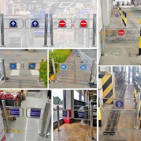 Durable Detachable Stainless Steel Double Action Swing Door for Restaurant & Counter - Manual Pedestrian Entrance Gate, H 100cm - W 150cm(59") in Saudi Arabia
