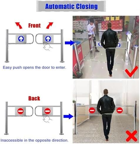 Durable Detachable Stainless Steel Double Action Swing Door for Restaurant & Counter - Manual Pedestrian Entrance Gate, H 100cm - W 150cm(59") in Saudi Arabia