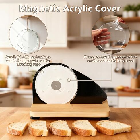 Upgraded Manual Bread Slicer for Homemade Bread with 20 Bags and Acrylic Cover, Adjustable Thickness Bread Cutter, Sourdough Slicer Serrated Blade with Scale Line and Suction Cup for Baguettes in Saudi Arabia
