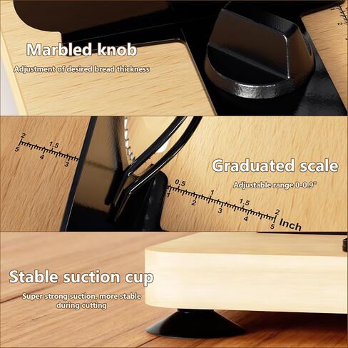 Upgraded Manual Bread Slicer for Homemade Bread with 20 Bags and Acrylic Cover, Adjustable Thickness Bread Cutter, Sourdough Slicer Serrated Blade with Scale Line and Suction Cup for Baguettes in Saudi Arabia