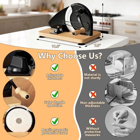 Upgraded Manual Bread Slicer for Homemade Bread with 20 Bags and Acrylic Cover, Adjustable Thickness Bread Cutter, Sourdough Slicer Serrated Blade with Scale Line and Suction Cup for Baguettes in Saudi Arabia
