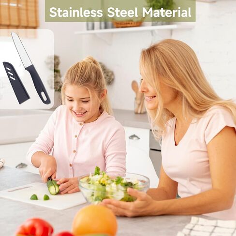 سكين التقشير 10 قطع مجموعة سكاكين التقشير حادة للغاية وسكين الخضار والفواكه مع غطاء غمد، مقاوم للصدأ والبقع وسكين مطبخ صغير من الفولاذ الألماني 10 قطع سكاكين تقشير و10 قطع غمد سكين in Kuwait