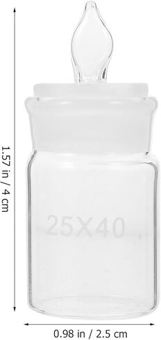 GARVALON Glass Weighing Bottle with Lid, 25x40mm Laboratory Weighing Vessel for Liquid Samples, Borosilicate Glass Instrument for Precise Chemical Measurement and Lab Use in Kuwait