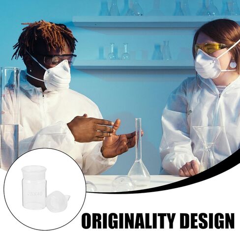 GARVALON Glass Weighing Bottle with Lid, 25x40mm Laboratory Weighing Vessel for Liquid Samples, Borosilicate Glass Instrument for Precise Chemical Measurement and Lab Use in Kuwait