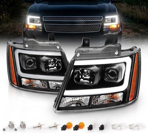 Amerilite لعام 2007-2013 Chevy Avalanche/Suburban/Tahoe Switchback LED Tube Turn Siganl Projector Project Projects Black Presidents Paul in Saudi Arabia