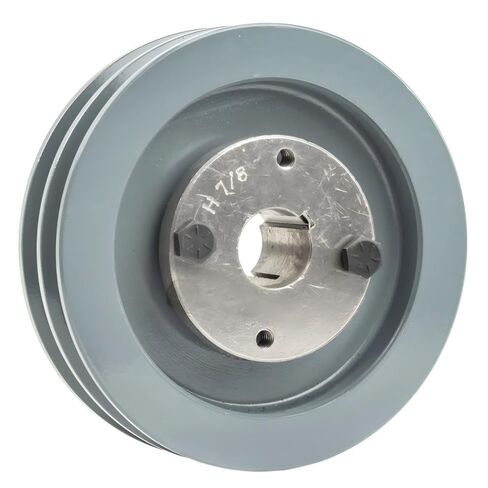2AK51H/H-7/8 Compressor 5" Dual Groove Belt A Section 4L Pulley - for Masterdrive Mechanical Power Transmission Part - Cast Iron Pulley Replacement - with 7/8" Sheave Bushing - Gray Solid Steel in Saudi Arabia
