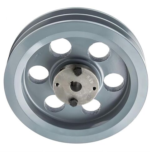 2BK80H/H-5/8 ضاغط 7.75 بوصة حزام بكرة ذو أخدود مزدوج القسم B 5L - لجزء نقل الطاقة الميكانيكية Masterdrive - استبدال بكرة الحديد الزهر - مع جلبة Sheave 5/8 بوصة من الفولاذ الصلب الرمادي in Saudi Arabia