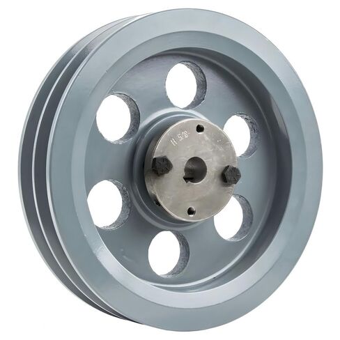 2BK80H/H-5/8 ضاغط 7.75 بوصة حزام بكرة ذو أخدود مزدوج القسم B 5L - لجزء نقل الطاقة الميكانيكية Masterdrive - استبدال بكرة الحديد الزهر - مع جلبة Sheave 5/8 بوصة من الفولاذ الصلب الرمادي in Saudi Arabia