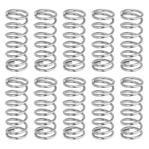 uxcell 10Pcs Compression Springs, 0.9mm Wire Diameter x 8mm OD x 25mm Length 304 Stainless Steel Extension Spring Ballpoint Pen Pressure Springs for Shop Home Repairs, Silver in Saudi Arabia