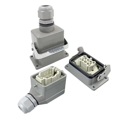 موصلات شديدة التحمل HDC-HE-006-1/2/3/4-L F/M 6pin برغي توصيل صناعي مستطيل موصل الطيران 1 قطعة (HDC-HE-006-4-L) in Saudi Arabia