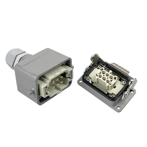 موصلات شديدة التحمل HDC-HE-006-1/2/3/4-L F/M 6pin برغي توصيل صناعي مستطيل موصل الطيران 1 قطعة (HDC-HE-006-4-L) in Saudi Arabia