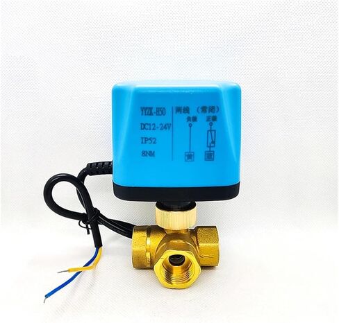 1PCS 1/2" Brass Ball Valve Two Lines Three Normally Closed Normally Open 220V 24V 12V On-Off Valve Water Valve(DC24V_Normally Closed) in Kuwait