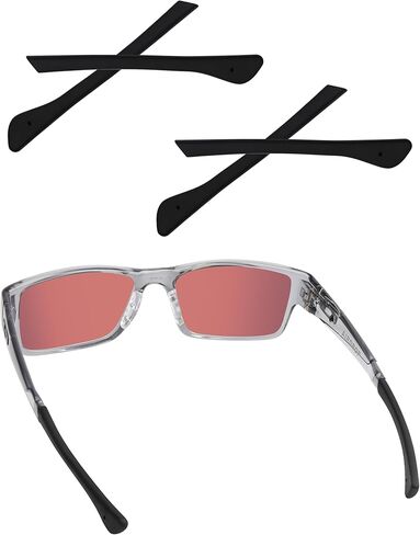 Acefrog 2 Pairs Upgraded Soft Silicone Replacement Temple Sleeve Ear Socks for Oakley Airdrop OX8046 / Airdrop A OX8065 / Airdrop MNP OX8121 / Traildrop OX8104 Glasses Sunglasses Perfectly Fit, Black in Saudi Arabia