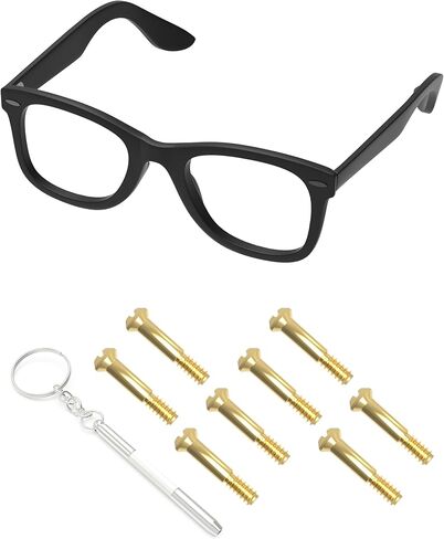 قطعة واحدة من مفك البراغي ومجموعة براغي بديلة من 4 قطع لنظارات Ray-Ban RB2140/RB4340/RB2168/RB4168/RB4169/RB4152/RB5022/RX5121/RX5227 الشمسية - فضي in Kuwait