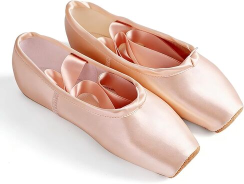 Adult Ballet Pointe Shoes for Ladies Professional Ballet Dance Shoes with Ribbon for School or Home（Not Include Silicone or Spong Toe Pads） in Saudi Arabia