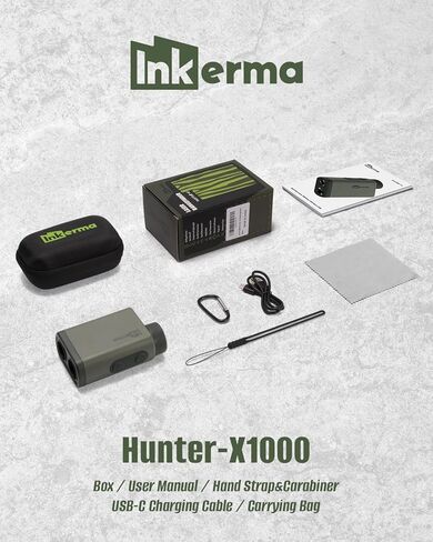 جهاز تحديد المدى بالليزر للغولف/الصيد من Hunter-X، جهاز تحديد المدى بالليزر بطول 1000/1200 ياردة مع تكبير 6X، ومنحدر، وباحث عن الدبوس، وقفل العلم والاهتزاز in Kuwait
