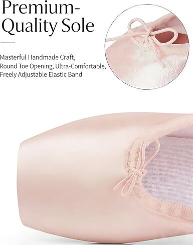 Adult Ballet Pointe Shoes for Ladies Professional Ballet Dance Shoes with Ribbon for School or Home（Not Include Silicone or Spong Toe Pads） in Saudi Arabia