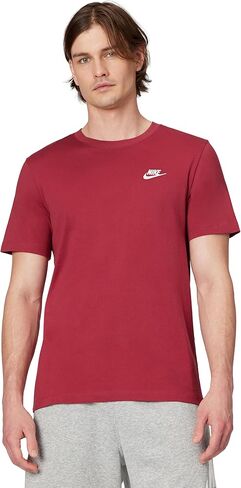 Nike Men's Sportswear Club T-Shirt (as1, Alpha, l, Regular, Regular, Pink/White, Large) in Saudi Arabia