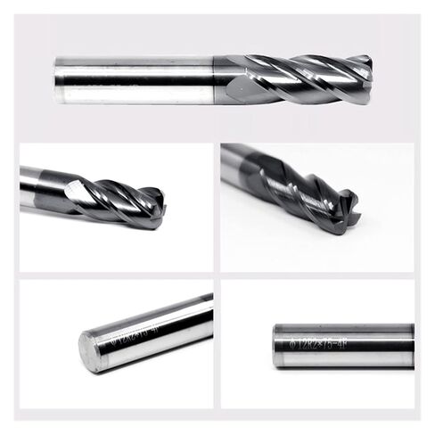 مطحنة نهاية كربيد زاوية مطلية بالتيتانيوم مستديرة R0.5 HRC 50° 4 مزامير من الفولاذ التنغستن أدوات قطع الطحن 4 مم - 12 مم أداة قطع مخرطة CNC (D10.0xR0.5xD10xL100) in Kuwait