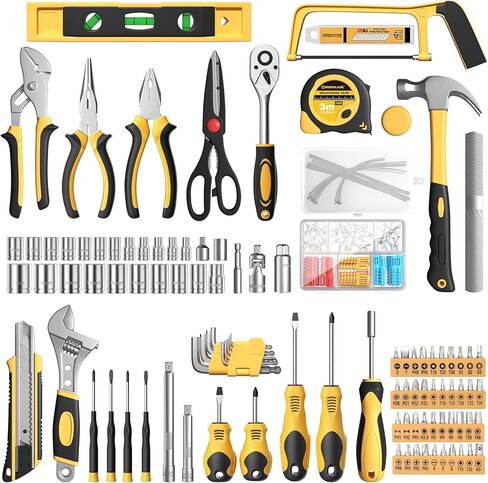 مجموعة أدوات مكونة من 328 قطعة للمنزل، مجموعة أدوات إصلاح يدوية، حقيبة تخزين صندوق الأدوات مع درج، مجموعة أدوات منزلية/تلقائية عامة، مثالية لأصحاب المنازل، والأعمال اليدوية، والحرفية in Kuwait