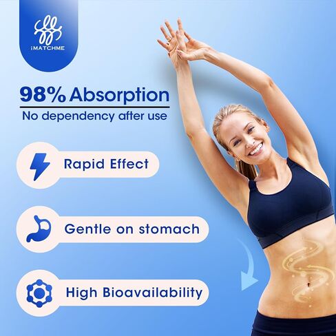 iMATCHME Magnesium Bisglycinate 100%, Magnesium Supplement Support to Sleep & Calmness,Heart Healthy, Muscle & Bones, Maximum Absorption,180 Capsules in Kuwait