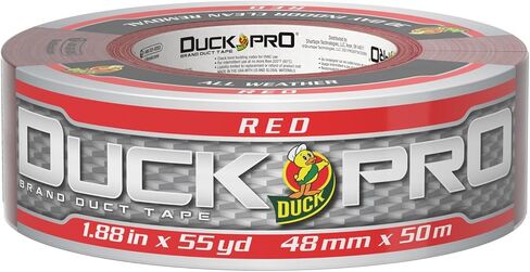 شريط لاصق عالي التحمل من Duck Pro لإصلاحات طويلة الأمد، بعرض 2 بوصة (1.88 بوصة × 55 ياردة) شريط بطة عالي الأداء مع ظهر مقاوم للماء، أحمر، 1 لفة in Saudi Arabia
