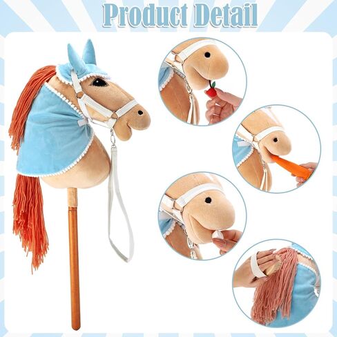 9 Pcs DIY Hobby Horse Bridle Kit Include Horses Ear Bonnet Blanket Halter Sugar Cubes Red Green Apples Carrots Brush Saddle Belt Equestrian Enthusiast Gift, Hobby Horse Not Include in Kuwait