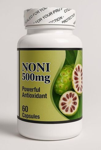 Noni 500mg | Dietary Supplement | 60 Capsules | Made with Noni Fruit Extract | Convenient Capsule Format | Daily Use Option for Personal Care | Premium Quality Bottle Presentation in Saudi Arabia