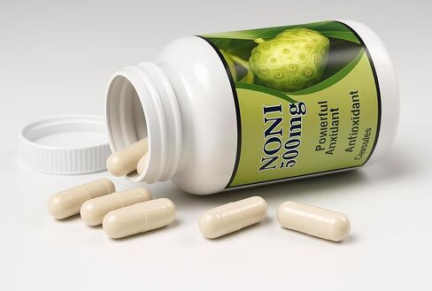 Noni 500mg | Dietary Supplement | 60 Capsules | Made with Noni Fruit Extract | Convenient Capsule Format | Daily Use Option for Personal Care | Premium Quality Bottle Presentation in Saudi Arabia