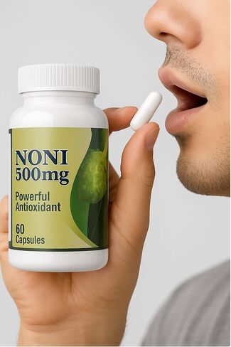 Noni 500mg | Dietary Supplement | 60 Capsules | Made with Noni Fruit Extract | Convenient Capsule Format | Daily Use Option for Personal Care | Premium Quality Bottle Presentation in Saudi Arabia