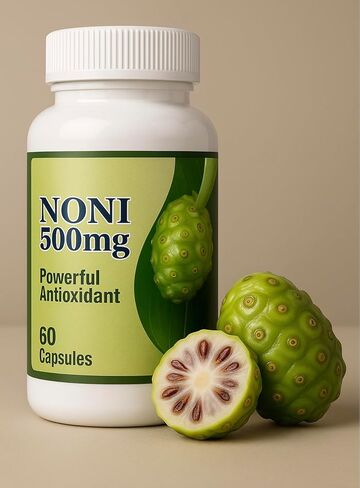 Noni 500mg | Dietary Supplement | 60 Capsules | Made with Noni Fruit Extract | Convenient Capsule Format | Daily Use Option for Personal Care | Premium Quality Bottle Presentation in Saudi Arabia
