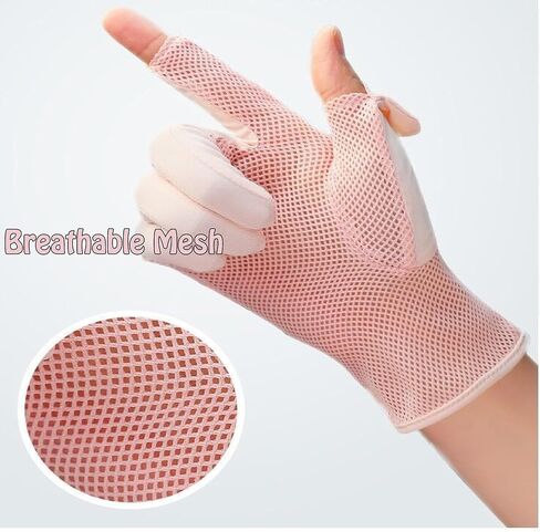 Women's Summer Sunblock Gloves Breathable Mesh UV Protection Glove Flip-Top Finger Design Driving Gloves for Cyling Riding Outdoor in Saudi Arabia