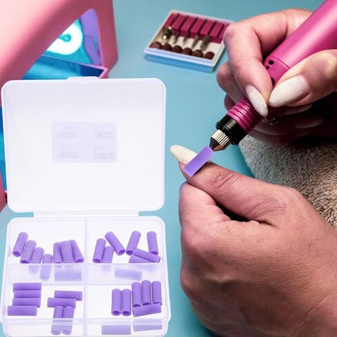 Beavorty 32pcs Sanding Bands for Nail Art Sandpaper Nail Drill Accessories for Manicure and Pedicure Portable and Lightweight for Salon and Home Use in Saudi Arabia