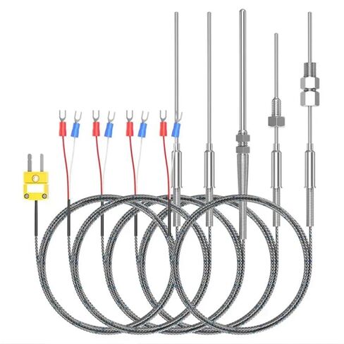 K Type Armored Thermocouple Sensor Flexible Stainless Steel Probe Industrial 0‑1100°C WRNK‑191 1Pcs(Probe diam 2X100mm) in Saudi Arabia