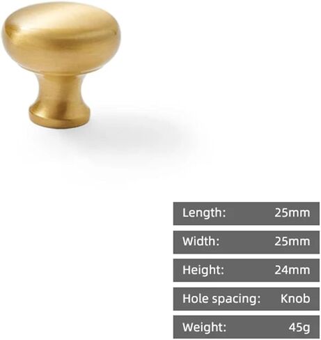 Circular Drawer Silver Small Solid Brass Kitchen Cabinet Gold Handle 1Pcs(25-Gold) in Saudi Arabia