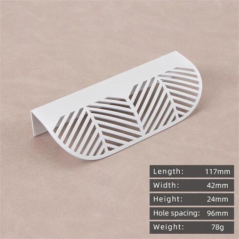Brass Invisible Cabinet Pull Handle Furniture Hardware Drawer White Leaf Hollow 1Pcs(L1038-96-White) in Saudi Arabia