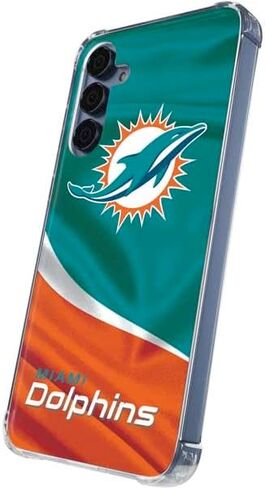 حافظة هاتف Skinit الشفافة متوافقة مع هاتف Galaxy S24 - تصميم NFL Miami Dolphins المرخص رسميًا in Saudi Arabia