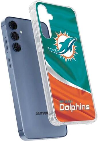 حافظة هاتف Skinit الشفافة متوافقة مع هاتف Galaxy S24 - تصميم NFL Miami Dolphins المرخص رسميًا in Saudi Arabia