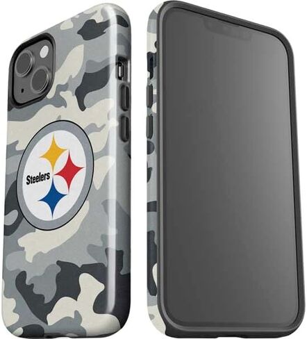 حافظة هاتف Skinit Impact متوافقة مع iPhone 15 - تصميم مموه مرخص رسميًا من NFL Pittsburgh Steelers in Saudi Arabia