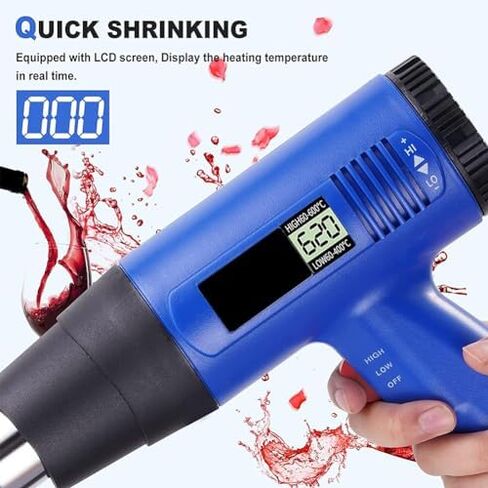 آلة الانكماش الحراري، مسدس الانكماش الحراري المحمول، آلة تغليف زجاجات النبيذ، شاشة LCD لدرجة الحرارة، تستخدم للتغليف. in Kuwait