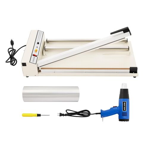 مجموعة ماكينة التغليف بالانكماش الحراري مقاس 24 بوصة، مانع تسرب الأفلام بقدرة 530 وات ومسدس حراري بقدرة 1500 وات، درجة حرارة قابلة للتعديل، أداة إغلاق حراري لحفظ الطعام للأعمال المنزلية الصغيرة in Kuwait