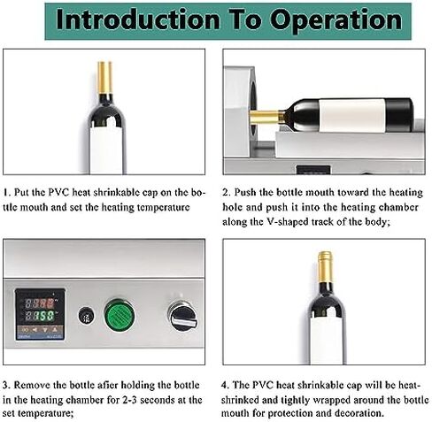 ماكينة إغلاق زجاجات النبيذ الكهربائية بالانكماش الحراري، ماكينة إغلاق بالانكماش الحراري لغطاء الزجاجة، ماكينة تقليص غطاء زجاجة النبيذ الأحمر in Kuwait