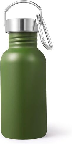 Volhoply 16oz Uninsulated Single Walled Water Bottle, Stainless Steel Kids Water Bottles with Handle & Carabiner, BPA Free 18/8 304 Reusable Water Flask for Camping Hiking Biking (Silver,1) in Saudi Arabia